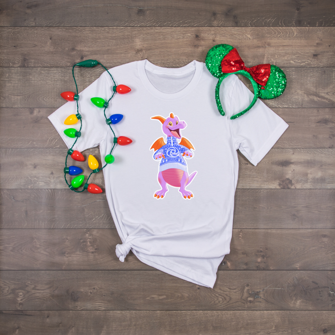 White Holiday Dragon Tee