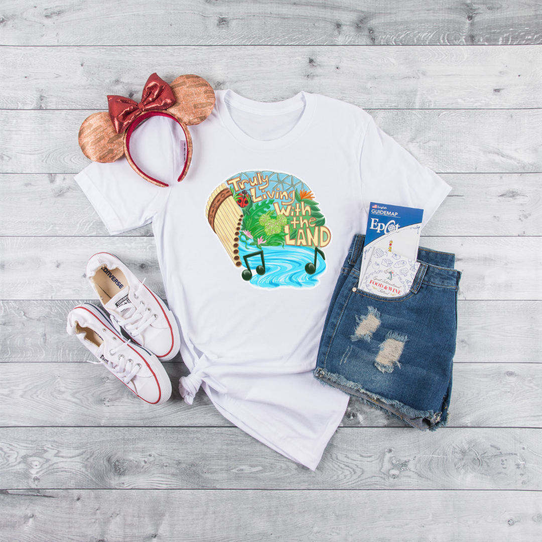 White Living with the Land EPCOT Tee