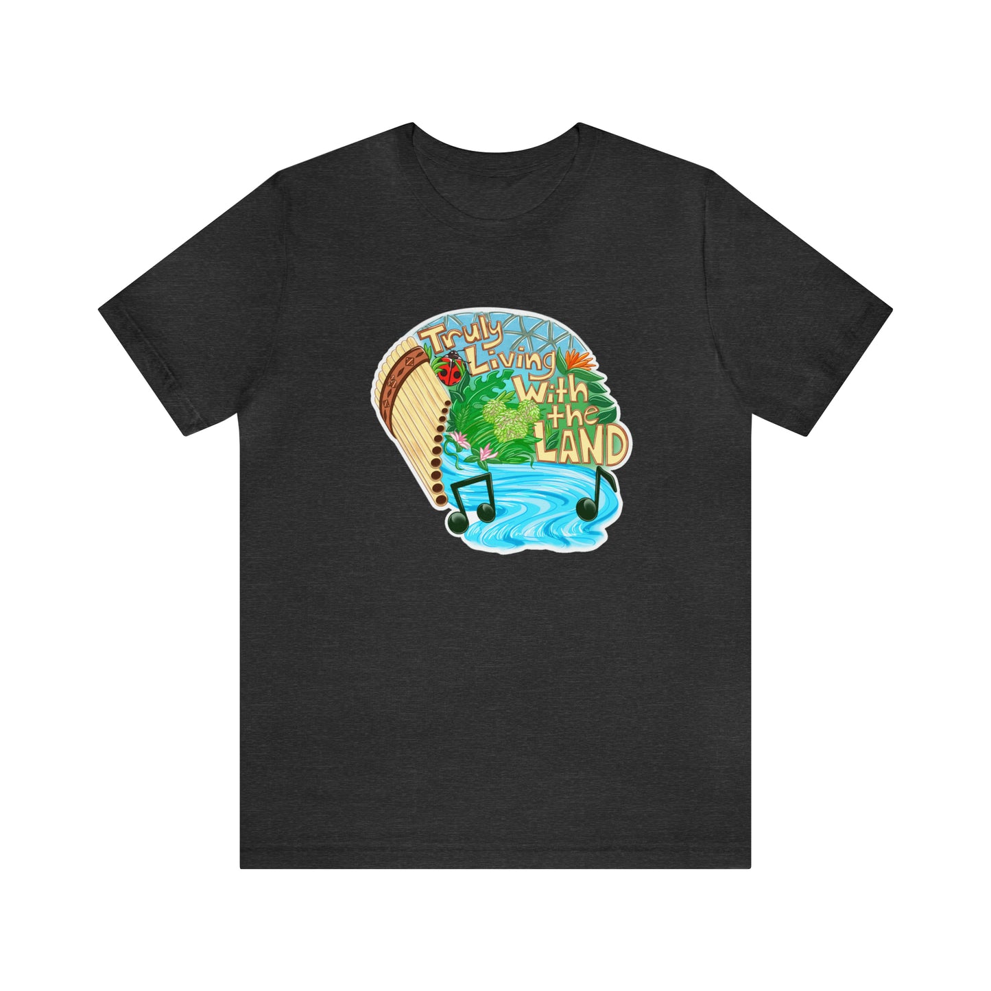 Dark Grey Heather Living with the Land Tee