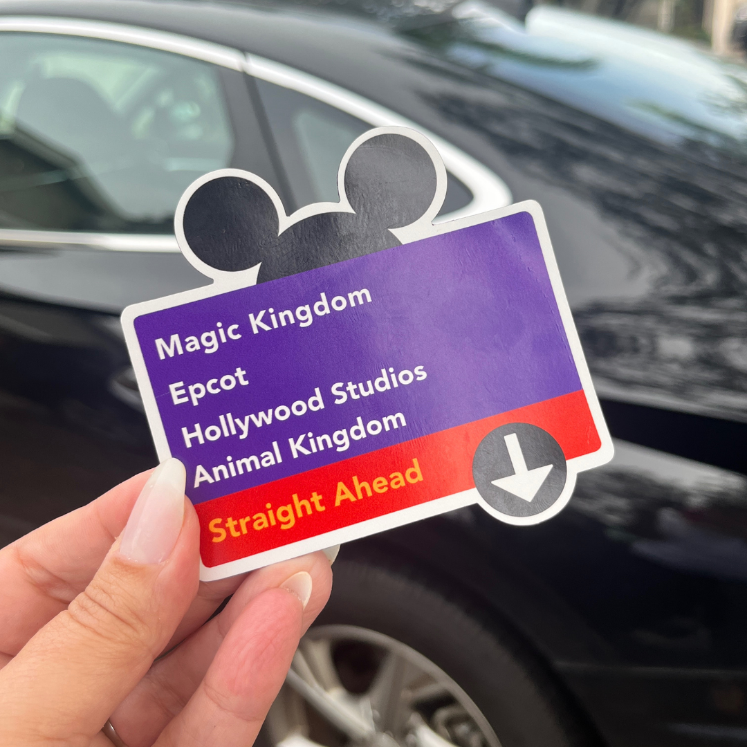 Purple Road Sign Car Magnet