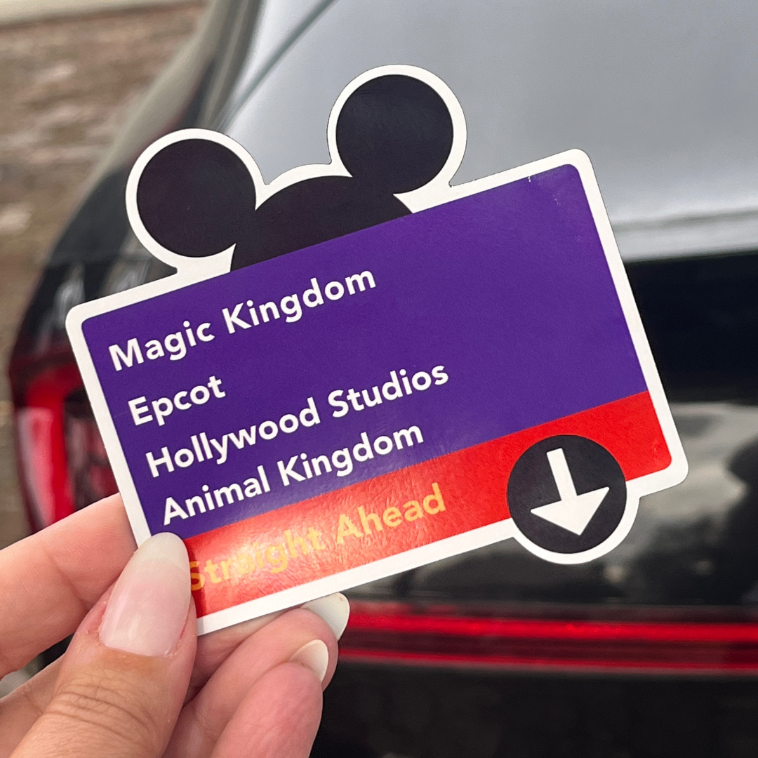 Purple Road Sign Car Magnet
