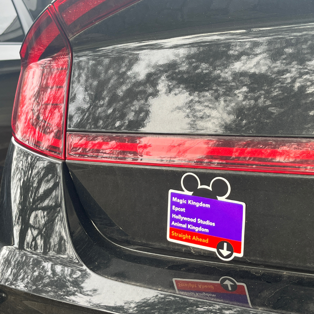 Purple Road Sign Car Magnet