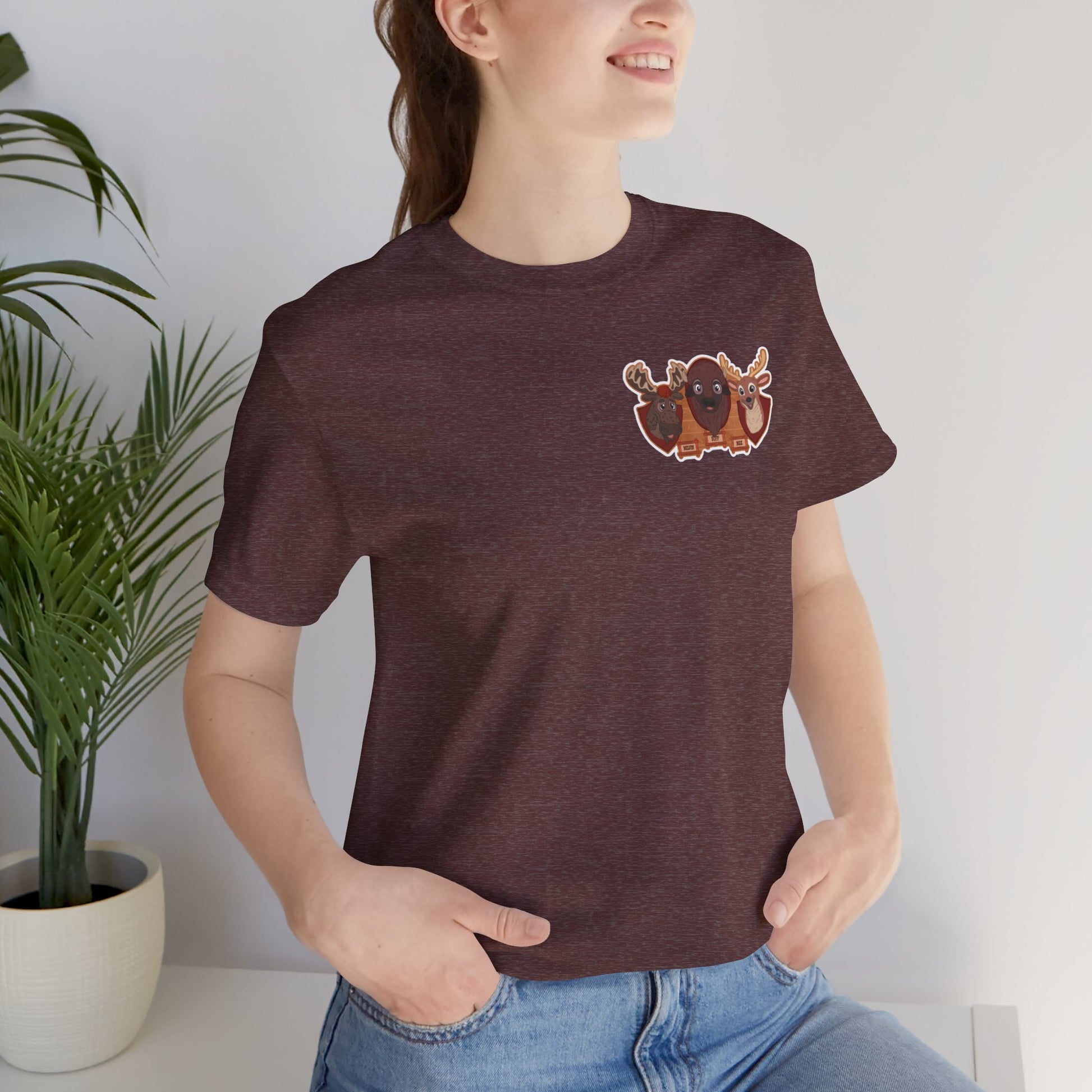 lifestyle maroon corner animal tee 