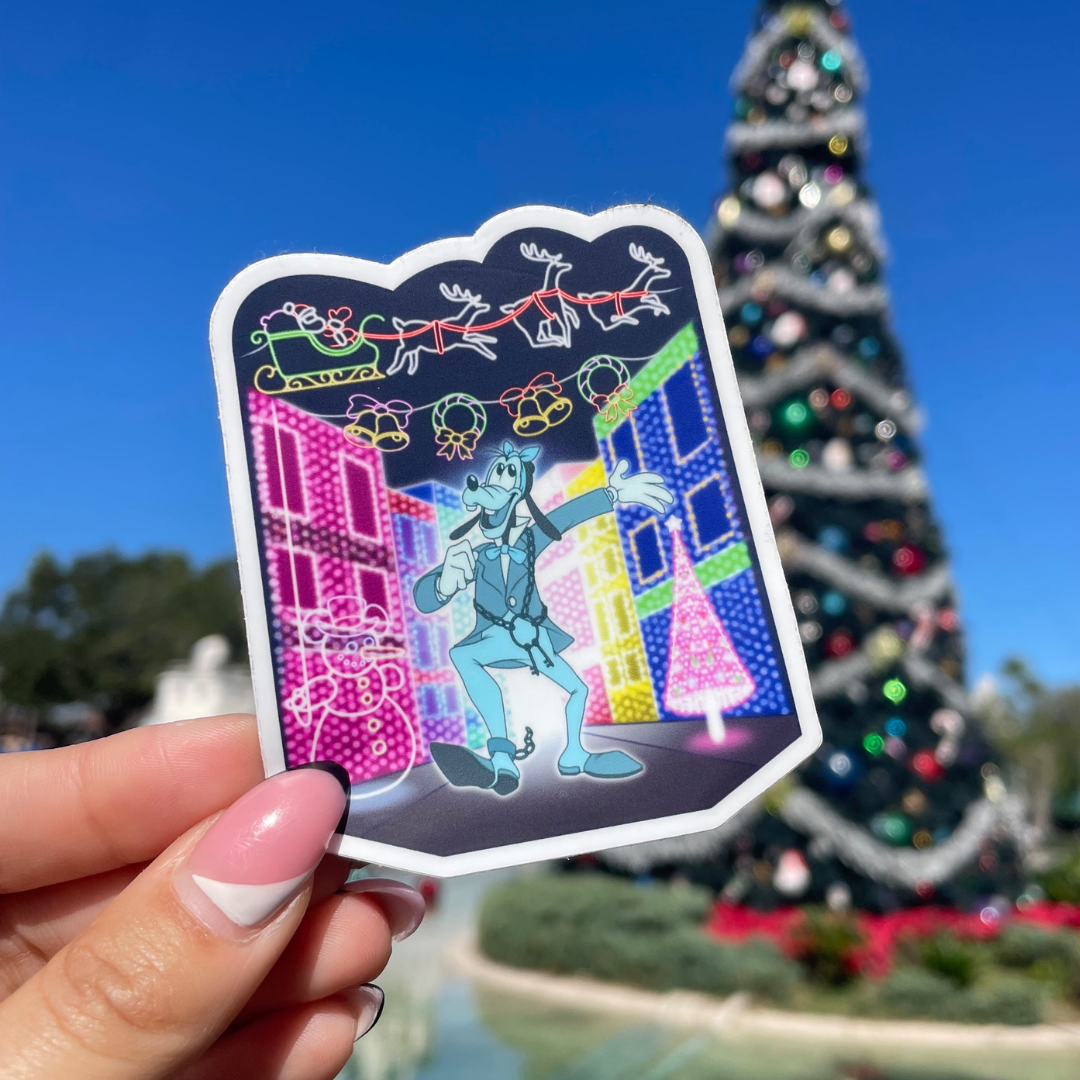 Christmas Goofy in the Lights Sticker