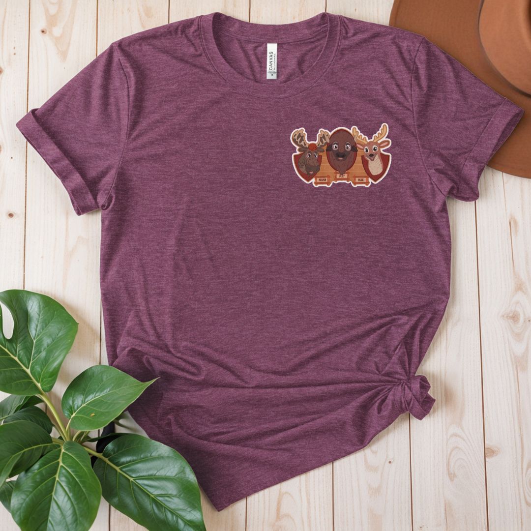 maroon corner animals tee 