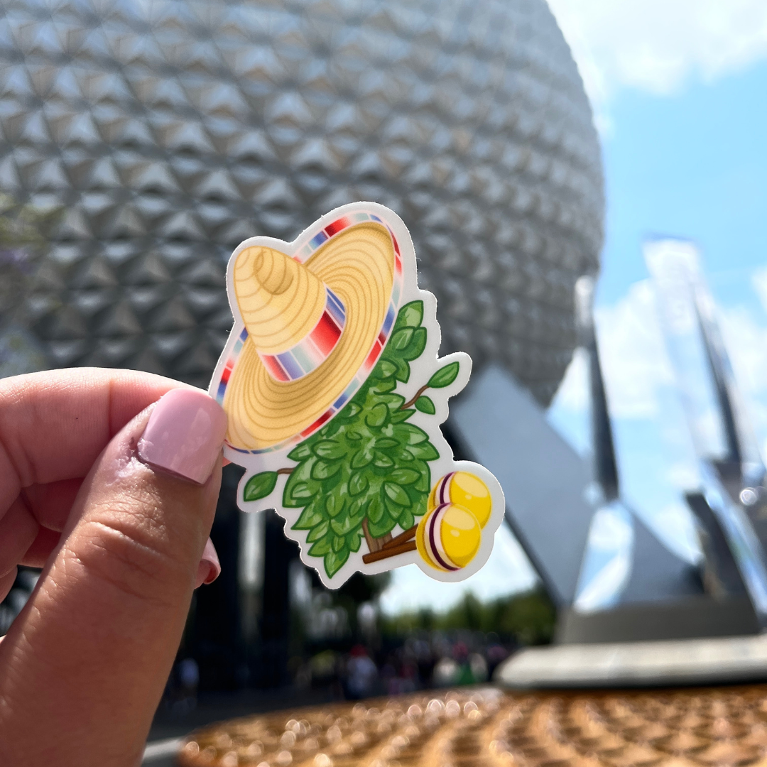 plant Donald in front of space ship earth