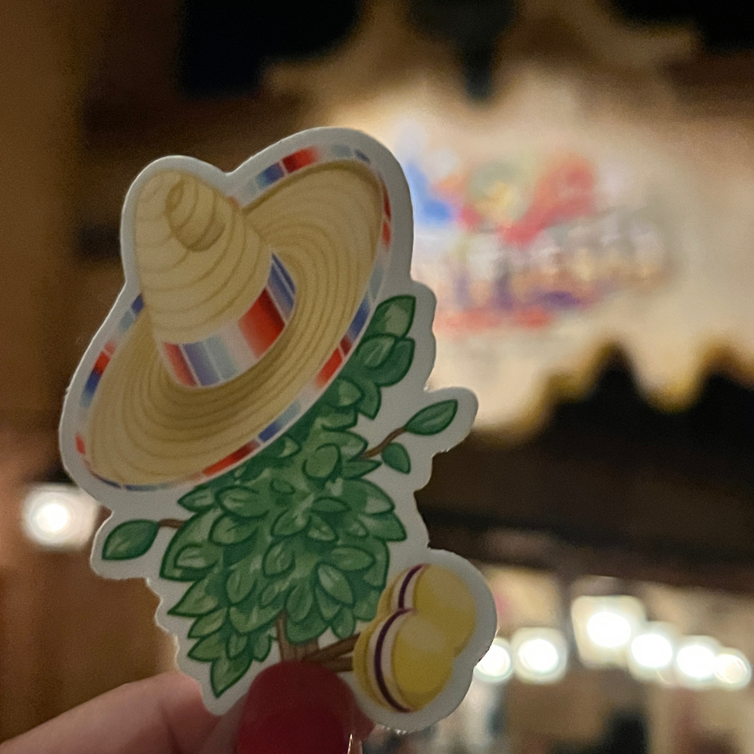 plant Donald sticker at entrance to gran fiesta tour