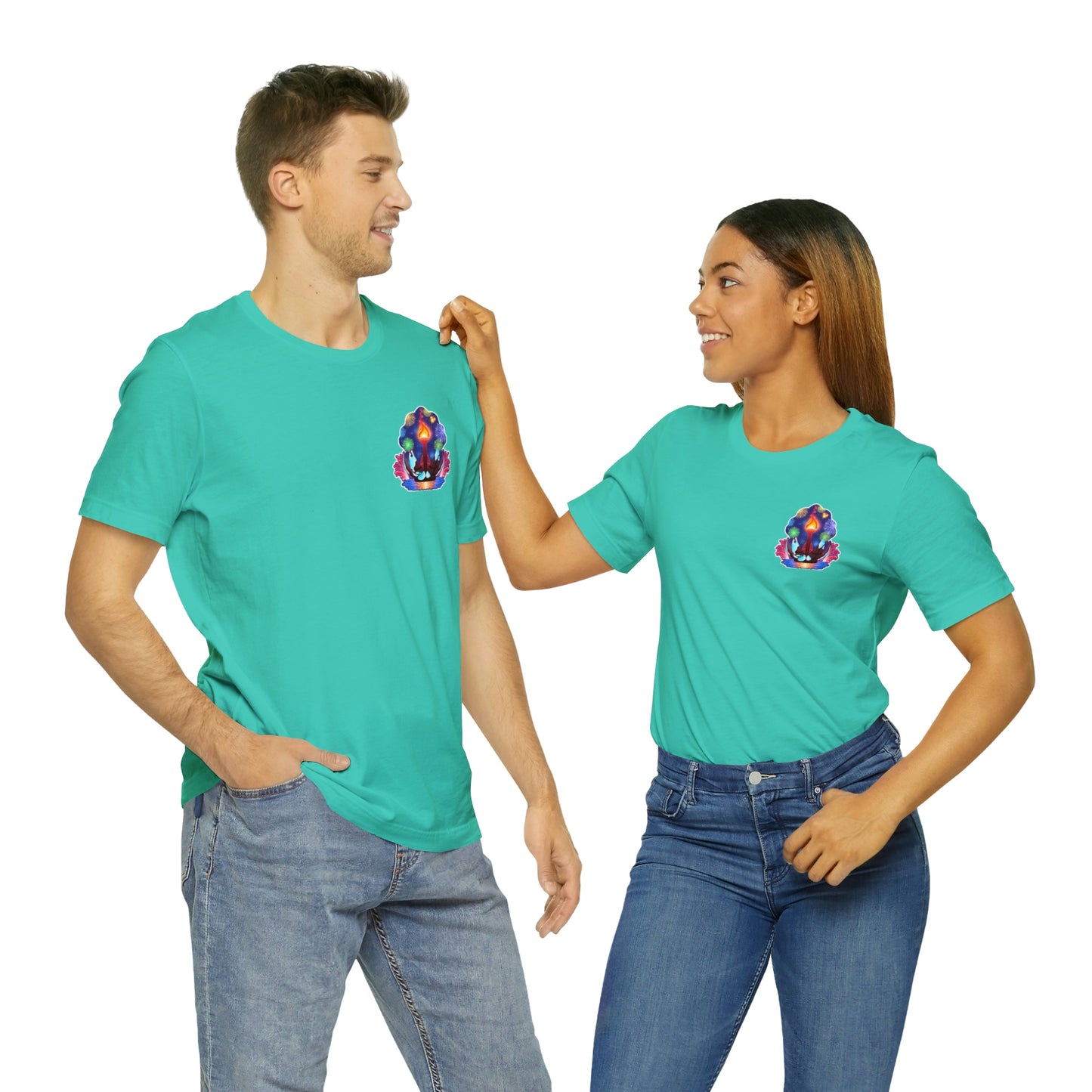 illuminations torch shirts teal men and women