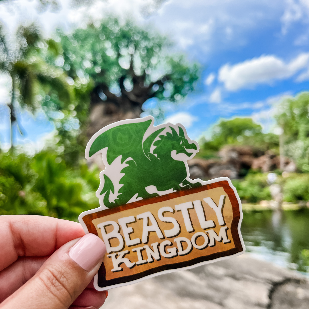beastly kingdom sticker in front of the tree of life