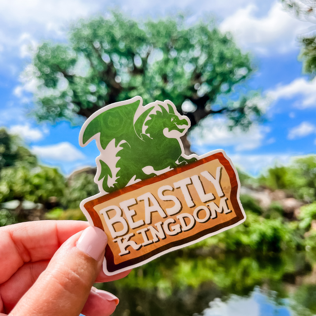 beastly kingdom sticker in front of the tree of life