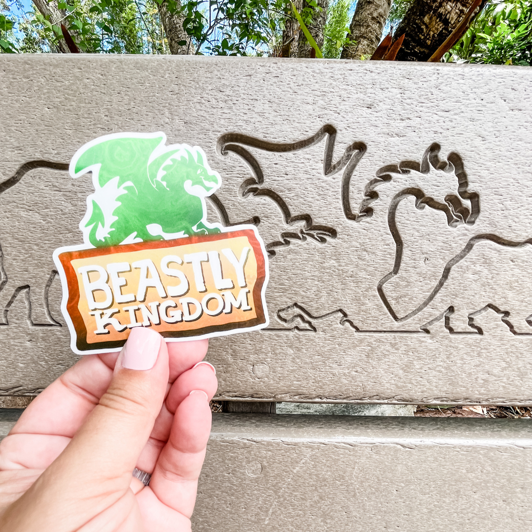 beastly kingdom sticker with animal kingdom logo