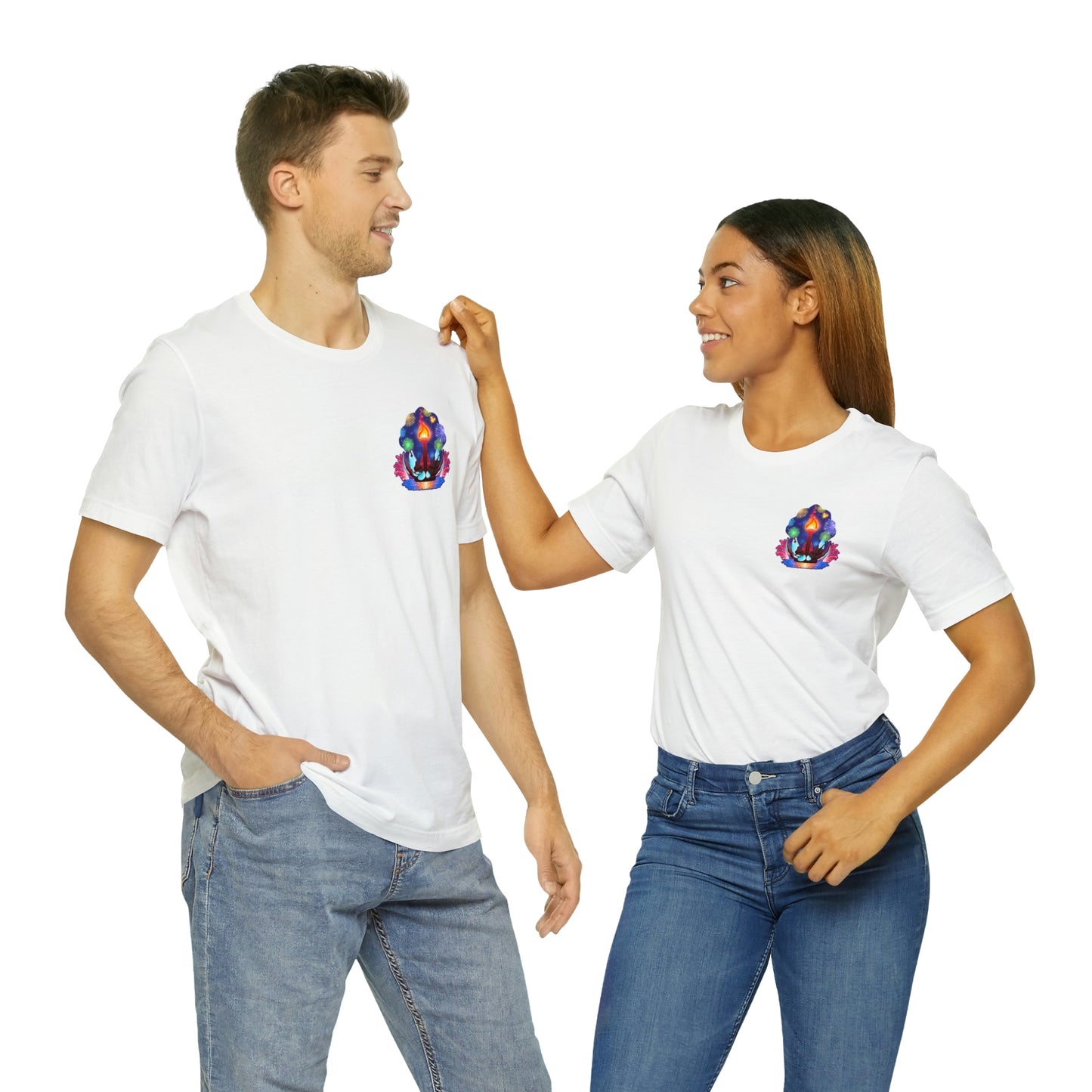 illuminations corner tee white mens and Womens fit