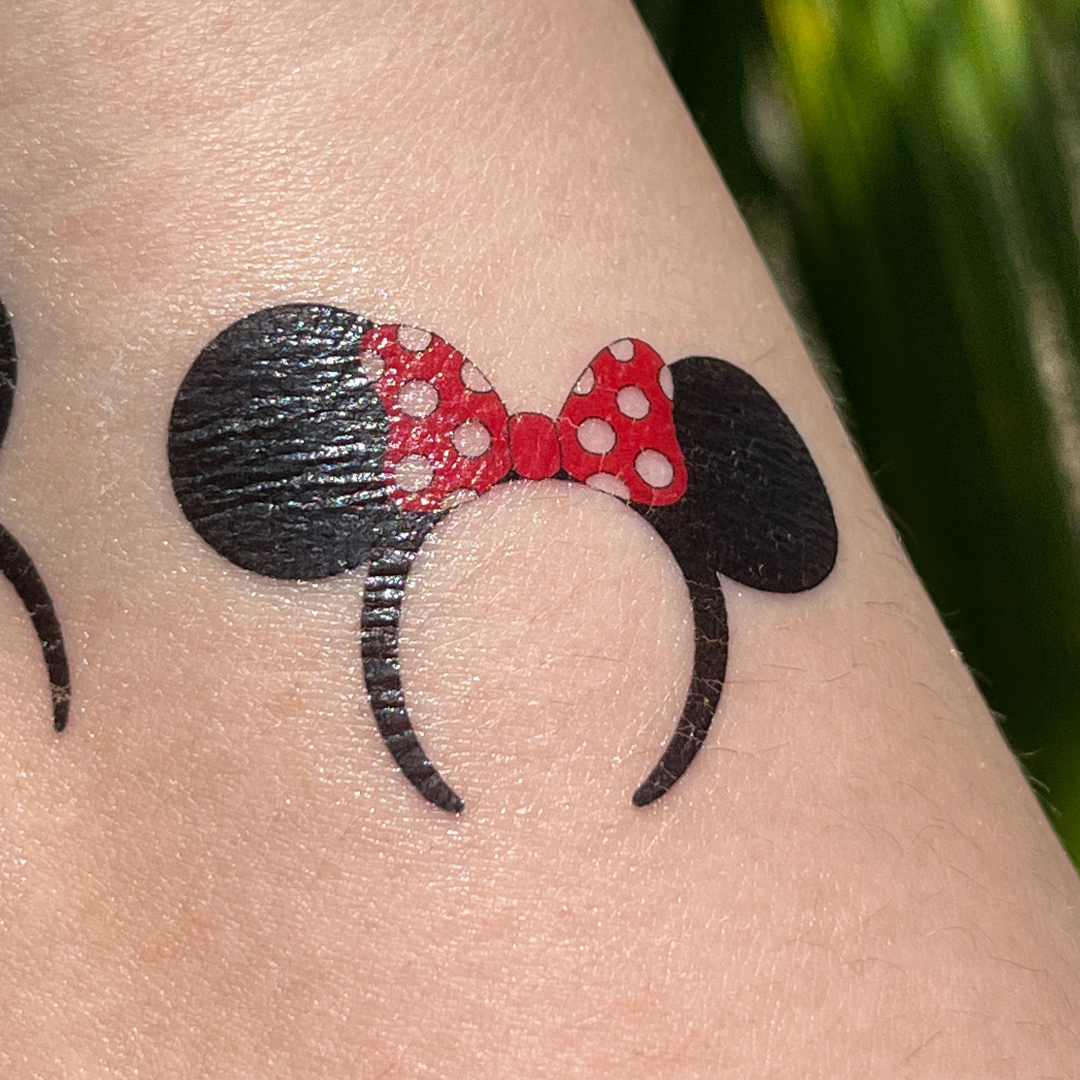 Minnie Bow Ears Temporary Tattoo