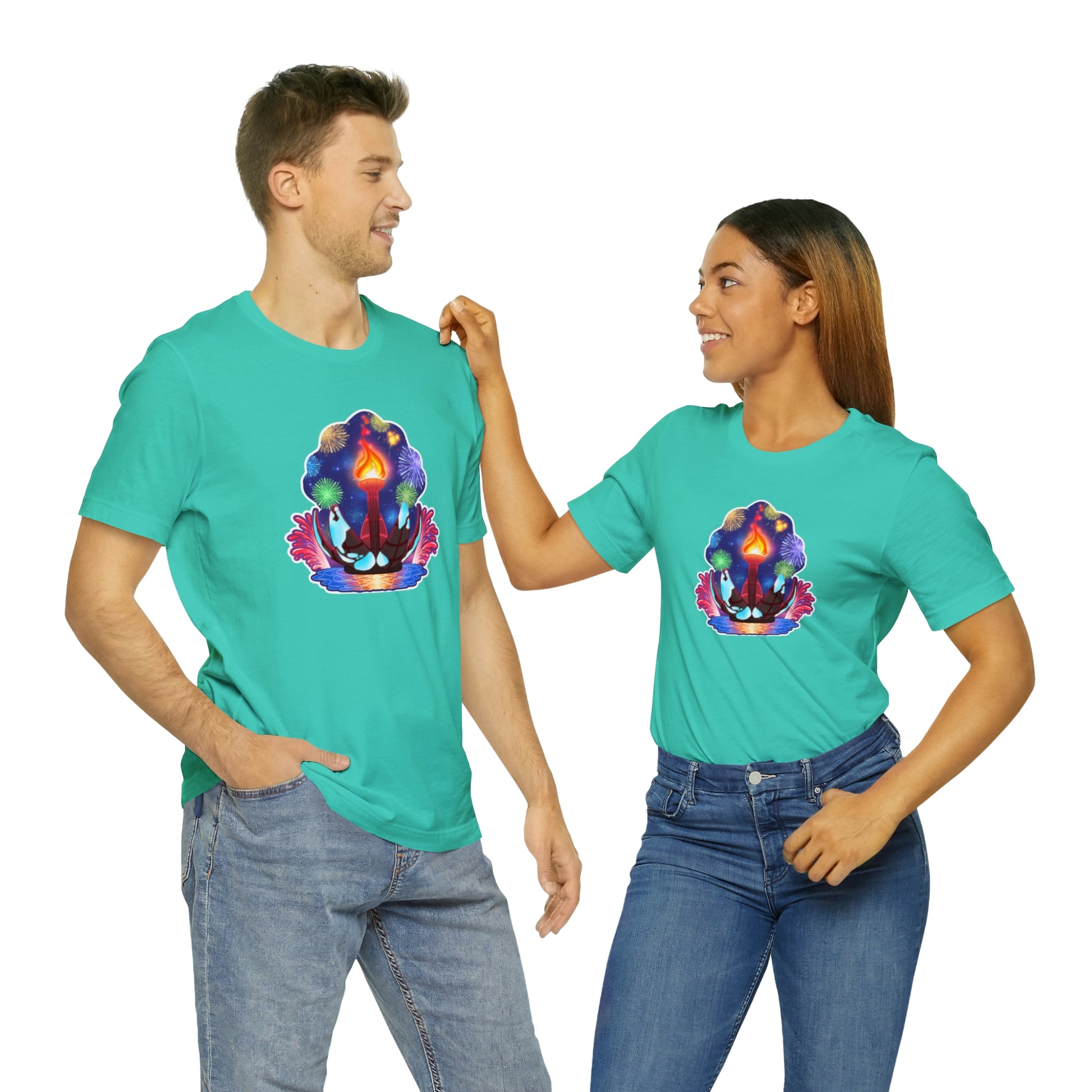 illuminations shirt teal men and Womens fit