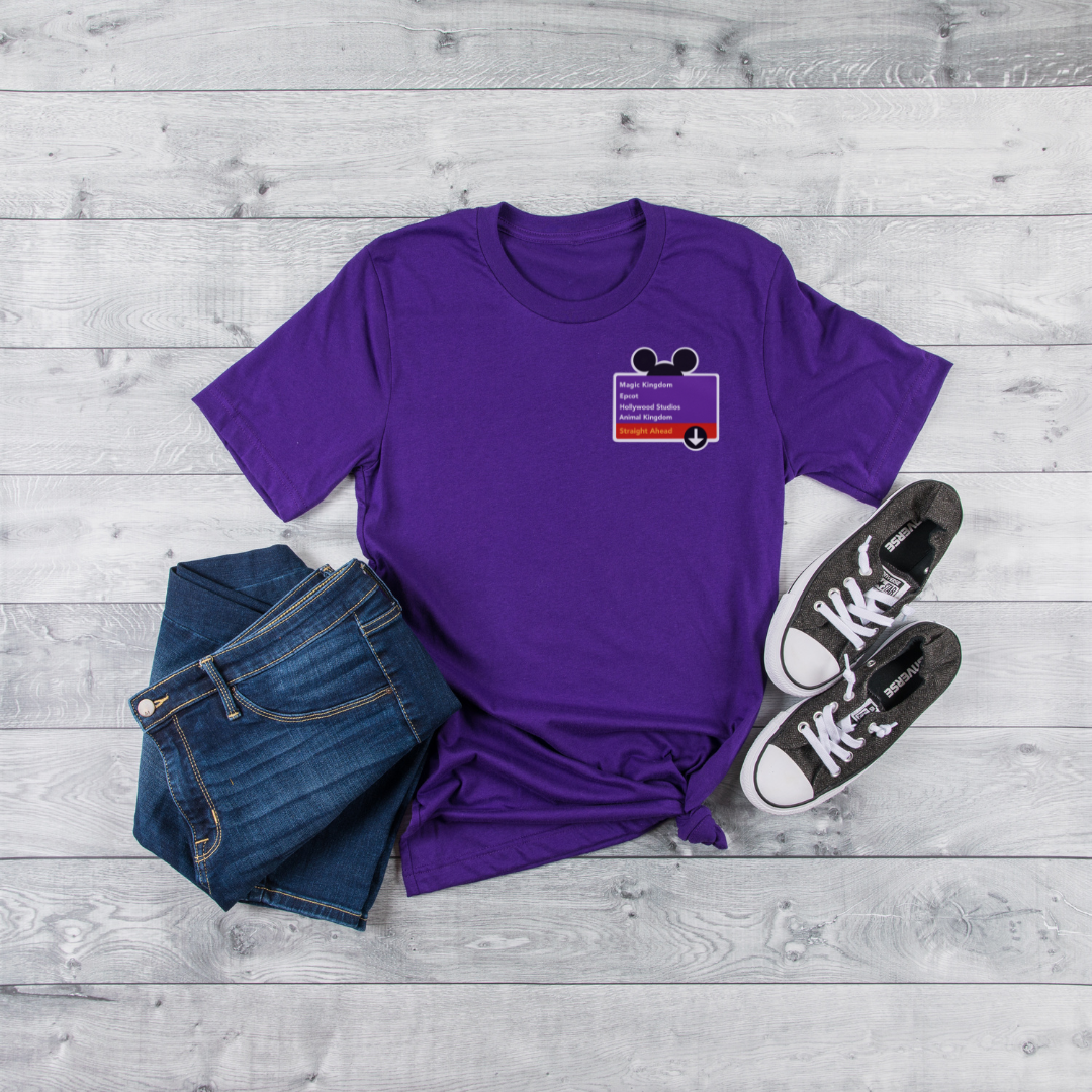 Purple Road Sign Corner Logo Tee