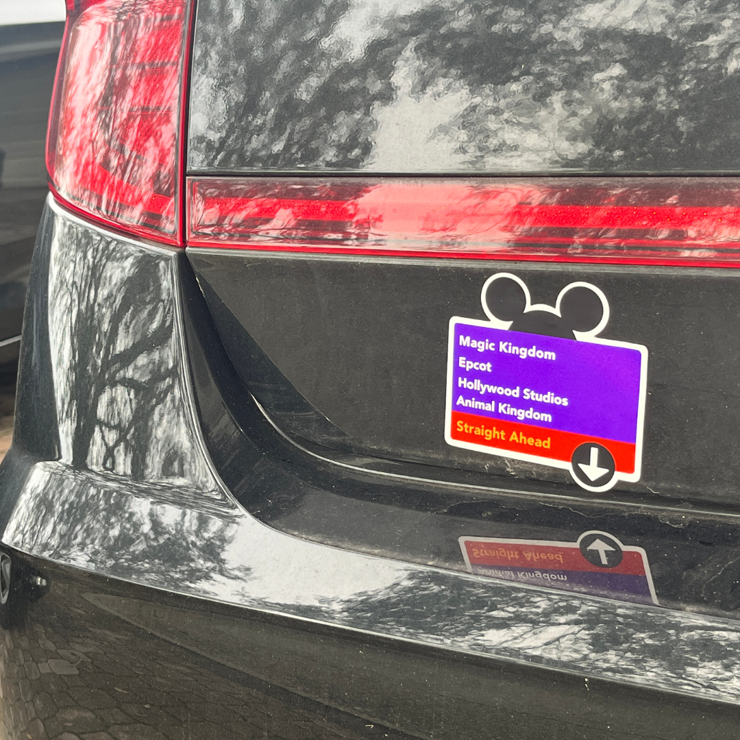 Purple Road Sign Car Magnet